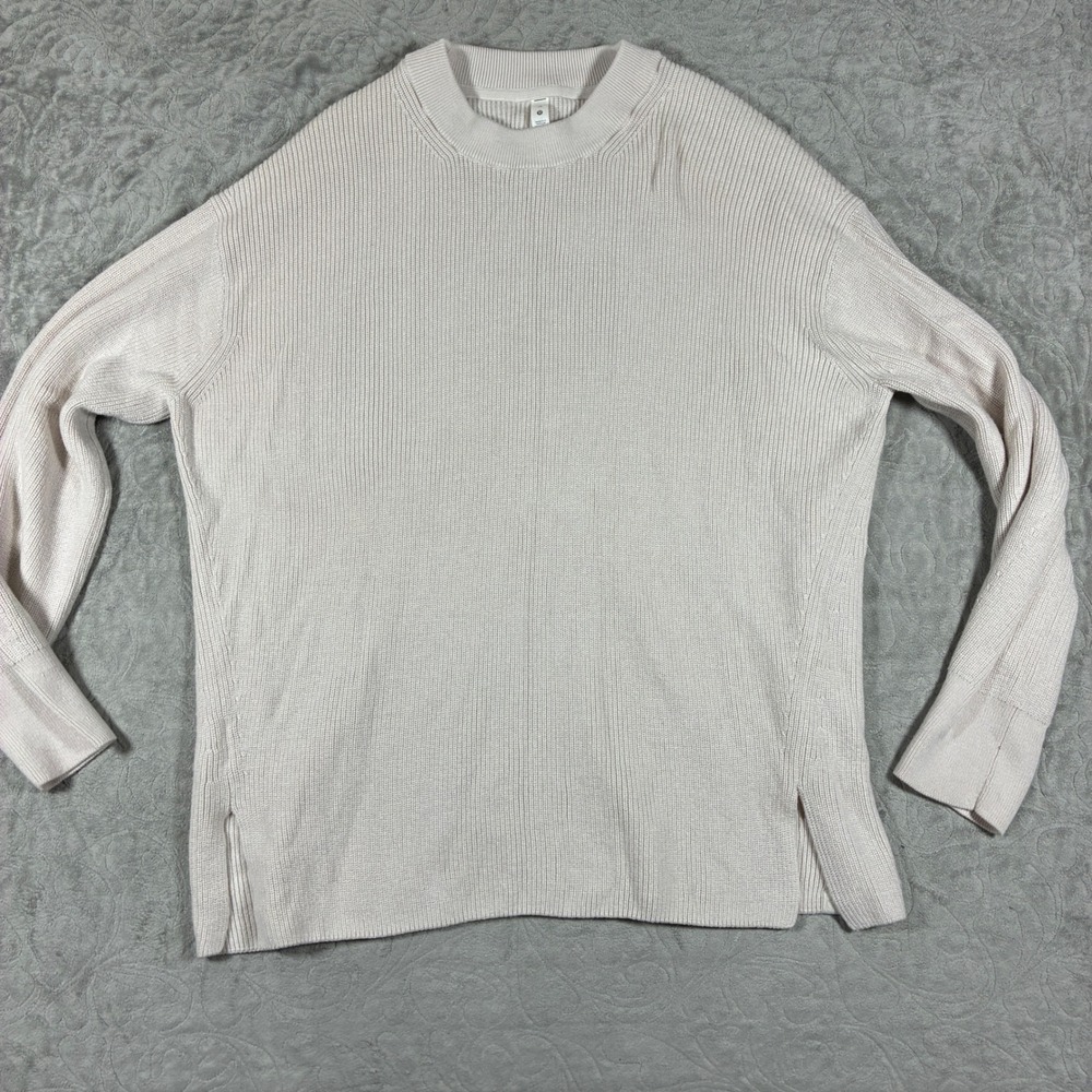 Lululemon Merino Wool-Blend Ribbed Crewneck Sweater Size 14 Quiet Luxury Cozy